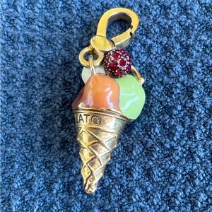 VTG Juicy Couture YJRU0764 Women's Ice Cream Cone Gelato Enamel Charm Pendant